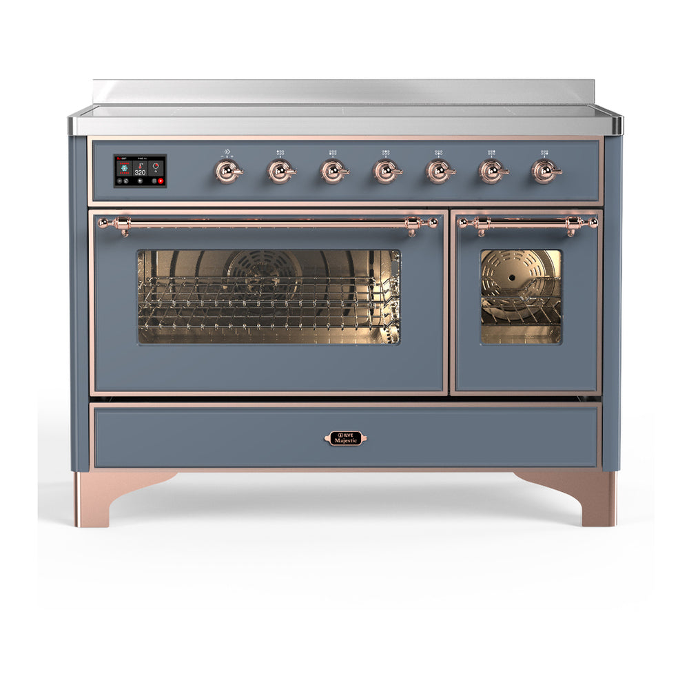 ILVE Majestic III 48" Blue Grey Induction Range with 6 Elements Triple Glass Door