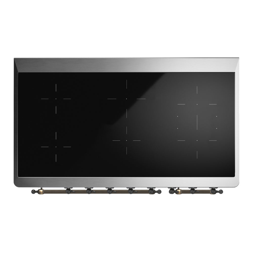 ILVE Majestic III 48" Burgundy Induction Range with 6 Elements Triple Glass Door
