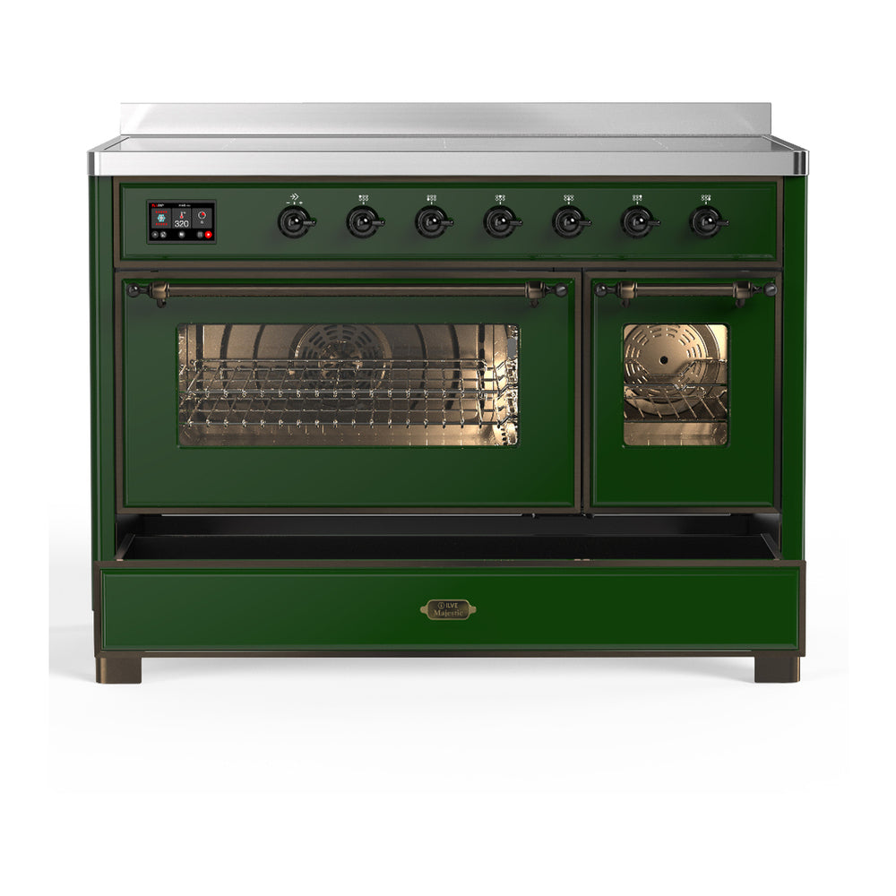 ILVE Majestic III 48" Emerald Green Induction Range with 6 Elements Triple Glass Door