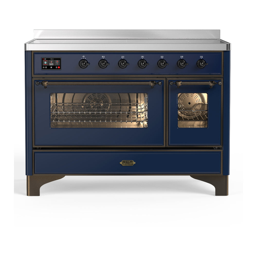 ILVE Majestic III 48" Midnight Blue Induction Range with 6 Elements Triple Glass Door