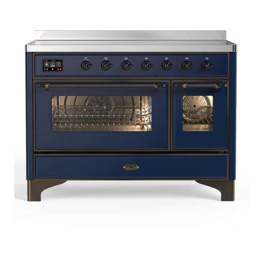 ILVE Majestic III 48" Midnight Blue Induction Range with 6 Elements Triple Glass Door