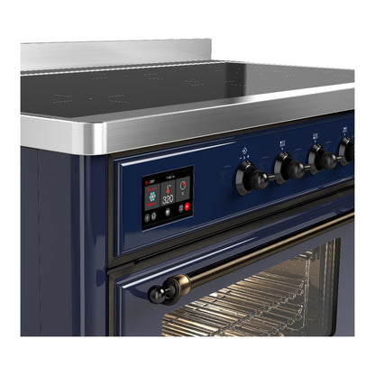ILVE Majestic III 48" Midnight Blue Induction Range with 6 Elements Triple Glass Door