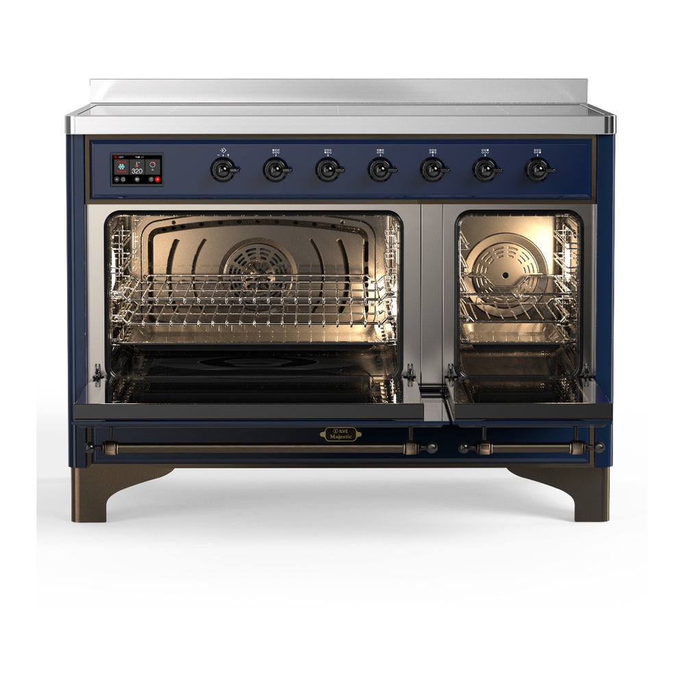 ILVE Majestic III 48" Midnight Blue Induction Range with 6 Elements Triple Glass Door