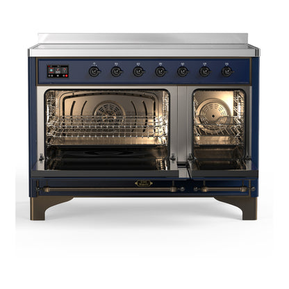 ILVE Majestic III 48" Midnight Blue Induction Range with 6 Elements Triple Glass Door