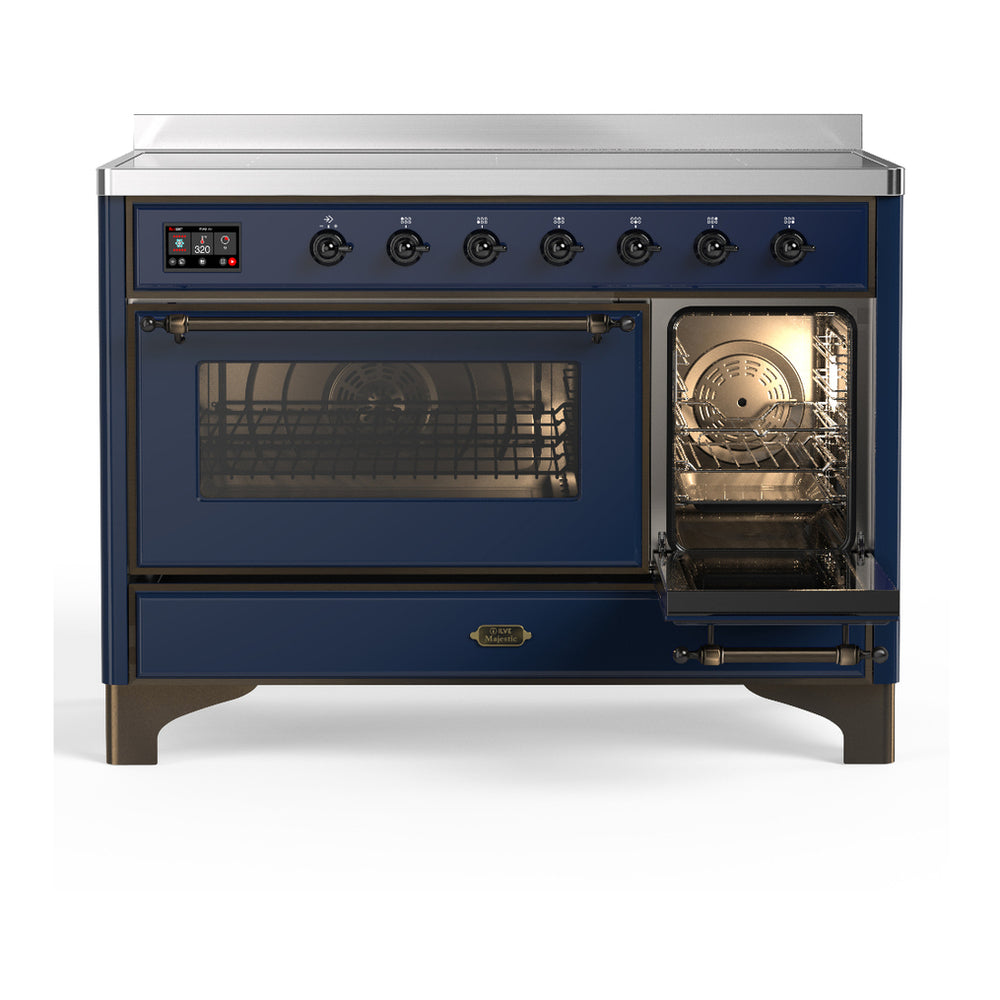 ILVE Majestic III 48" Midnight Blue Induction Range with 6 Elements Triple Glass Door