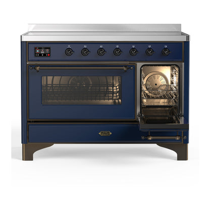 ILVE Majestic III 48" Midnight Blue Induction Range with 6 Elements Triple Glass Door