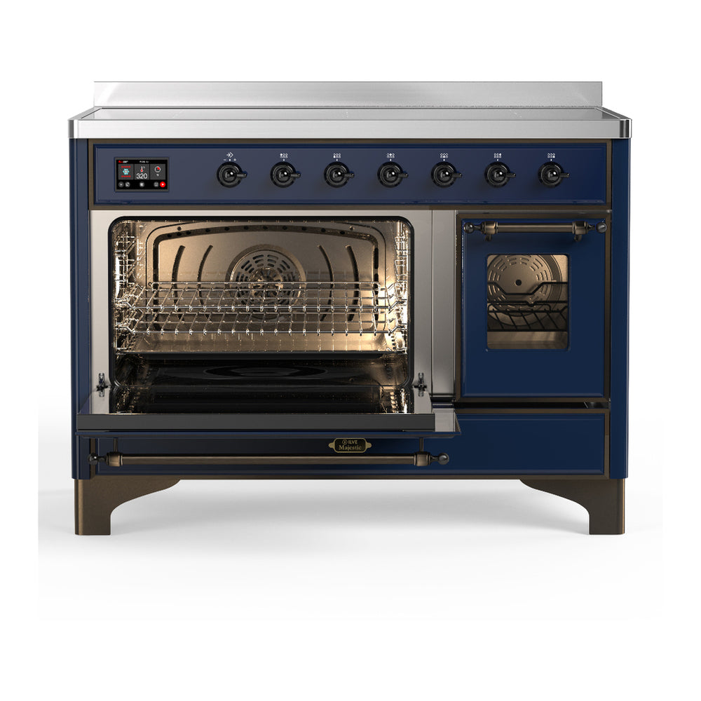ILVE Majestic III 48" Midnight Blue Induction Range with 6 Elements Triple Glass Door