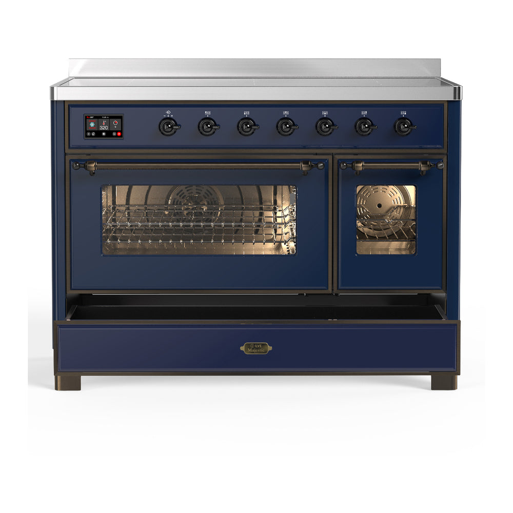 ILVE Majestic III 48" Midnight Blue Induction Range with 6 Elements Triple Glass Door