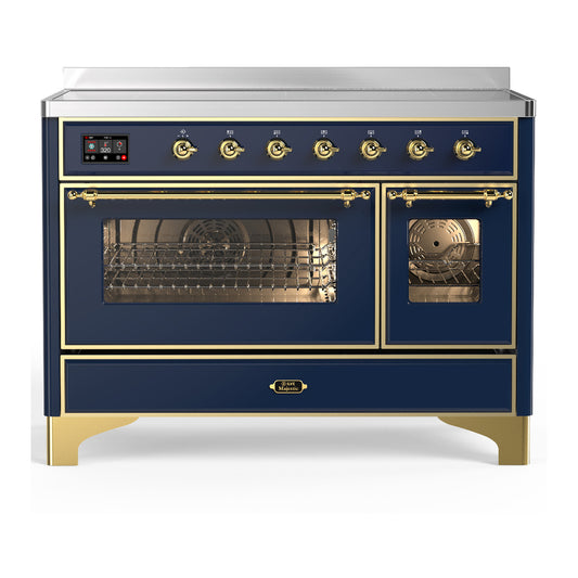 ILVE Majestic III 48" Midnight Blue Induction Range with 6 Elements Triple Glass Door