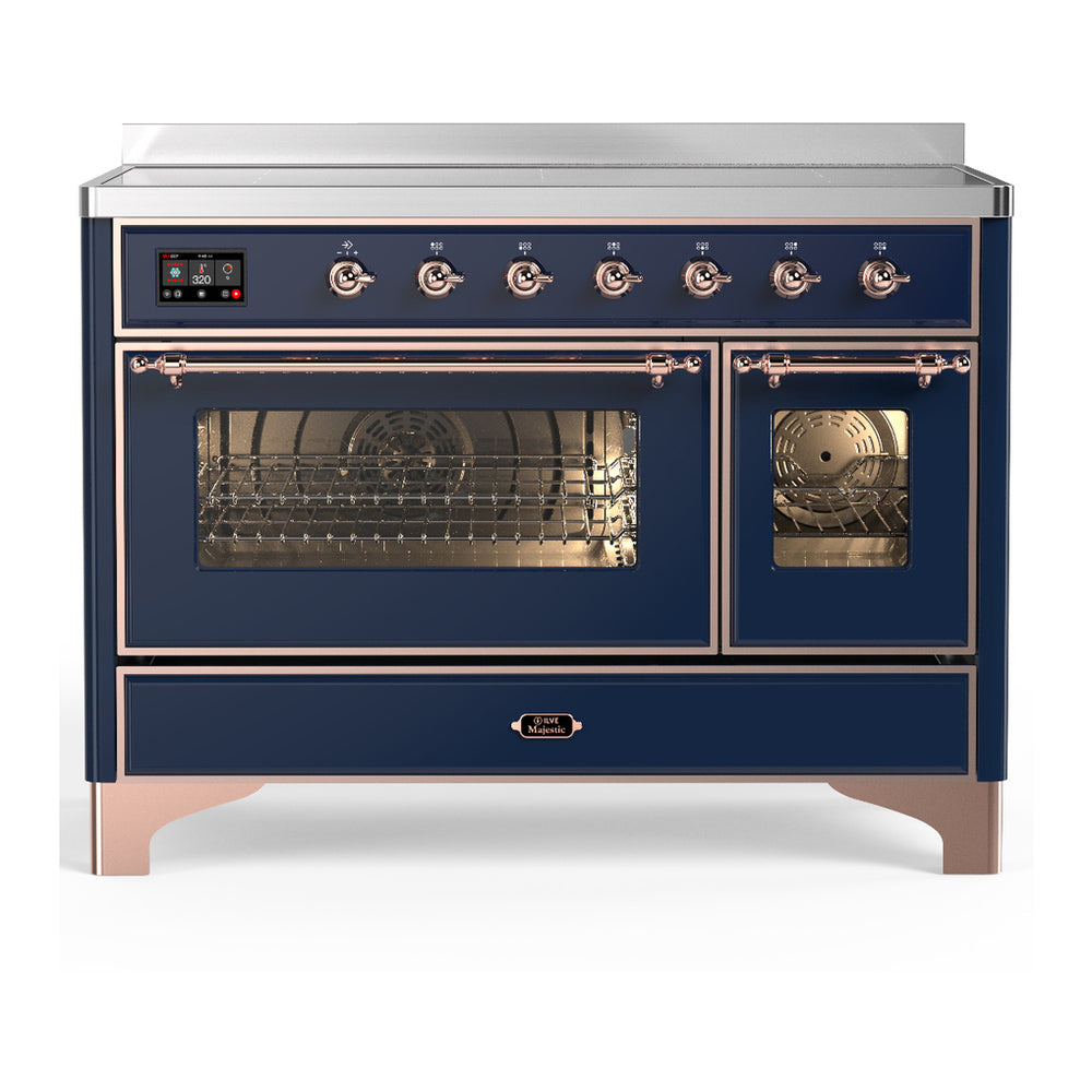 ILVE Majestic III 48" Midnight Blue Induction Range with 6 Elements Triple Glass Door