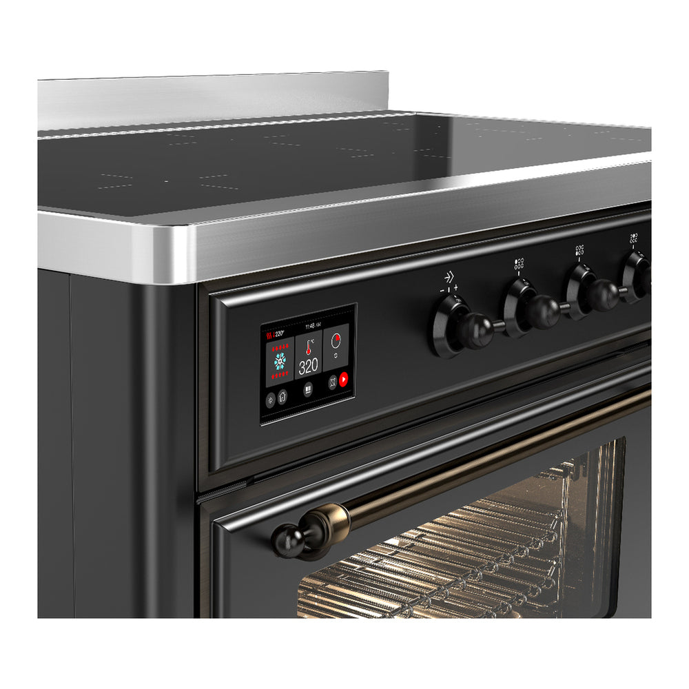 ILVE Majestic III 48" Graphite Matte Induction Range with 6 Elements Triple Glass Door