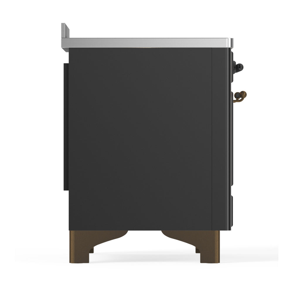 ILVE Majestic III 48" Graphite Matte Induction Range with 6 Elements Triple Glass Door