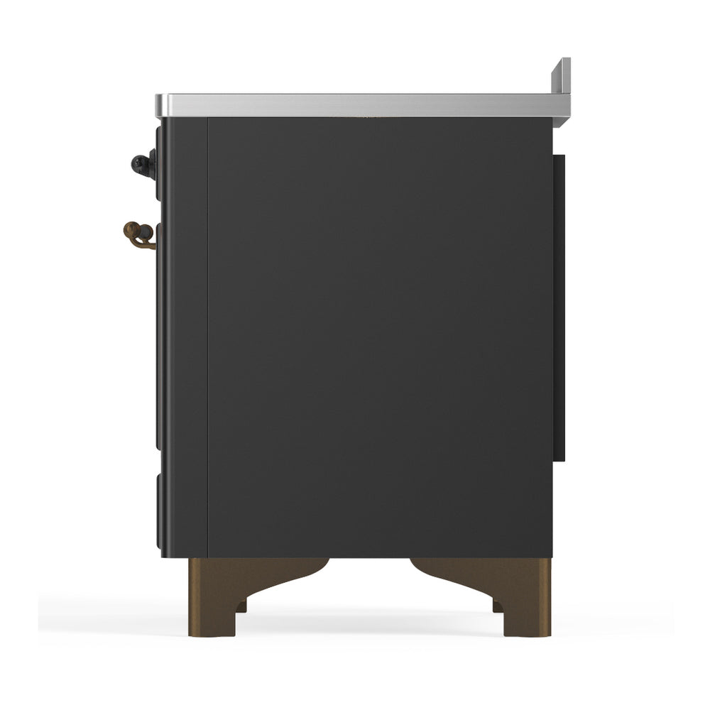 ILVE Majestic III 48" Graphite Matte Induction Range with 6 Elements Triple Glass Door