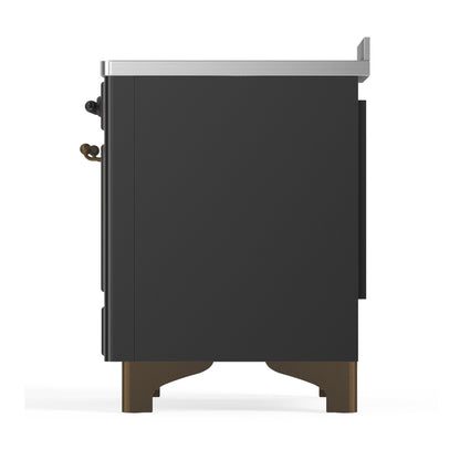 ILVE Majestic III 48" Graphite Matte Induction Range with 6 Elements Triple Glass Door
