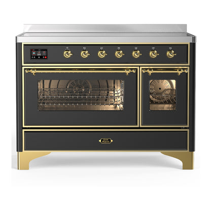 ILVE Majestic III 48" Graphite Matte Induction Range with 6 Elements Triple Glass Door