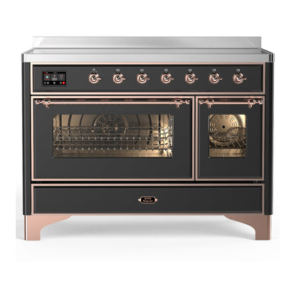 ILVE Majestic III 48" Graphite Matte Induction Range with 6 Elements Triple Glass Door