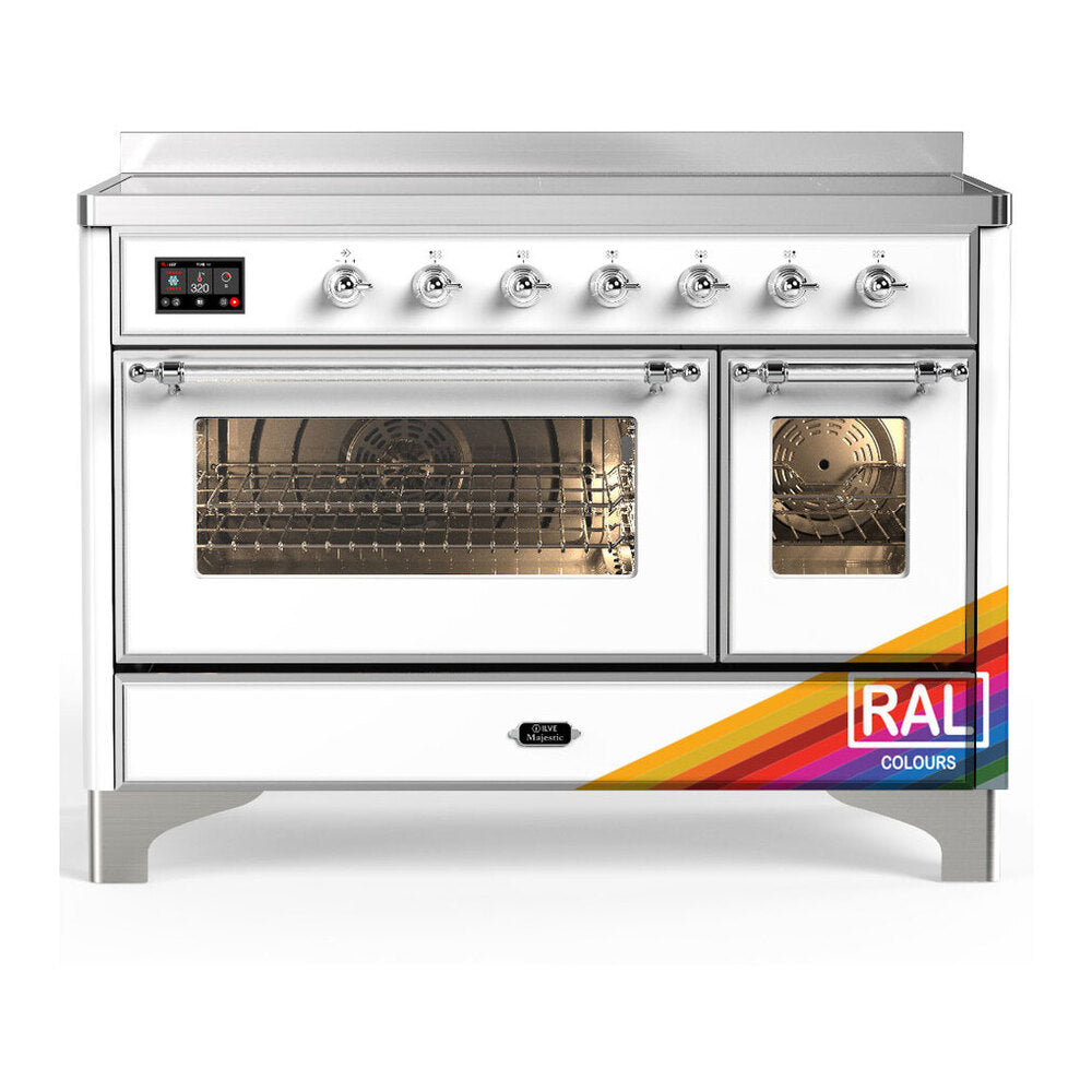ILVE Majestic III 48" RAL Induction Range with 6 Elements Triple Glass Door