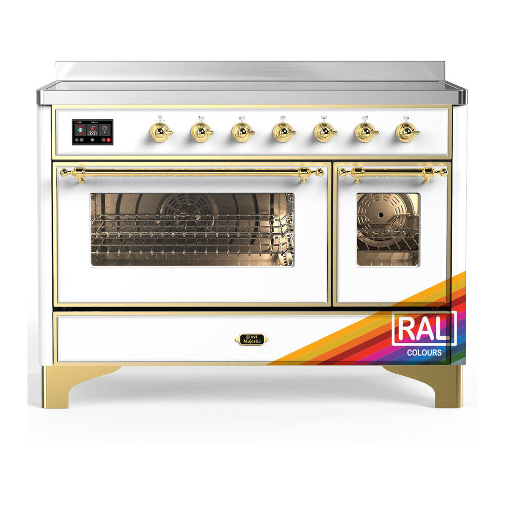 ILVE Majestic III 48" RAL Induction Range with 6 Elements Triple Glass Door