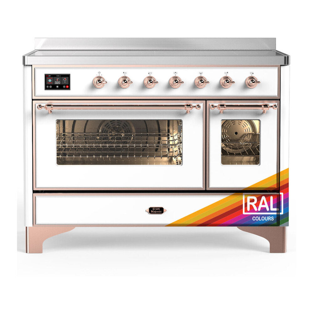 ILVE Majestic III 48" RAL Induction Range with 6 Elements Triple Glass Door