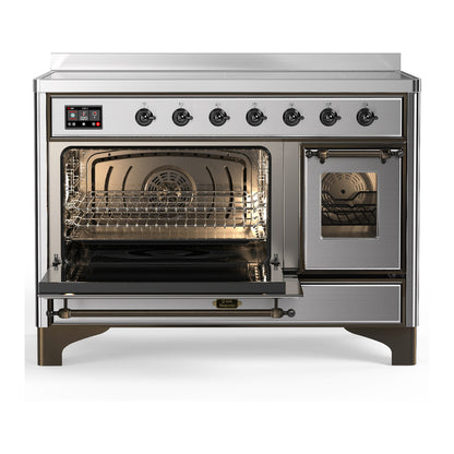 ILVE Majestic III 48" Stainless Steel Induction Range with 6 Elements Triple Glass Door
