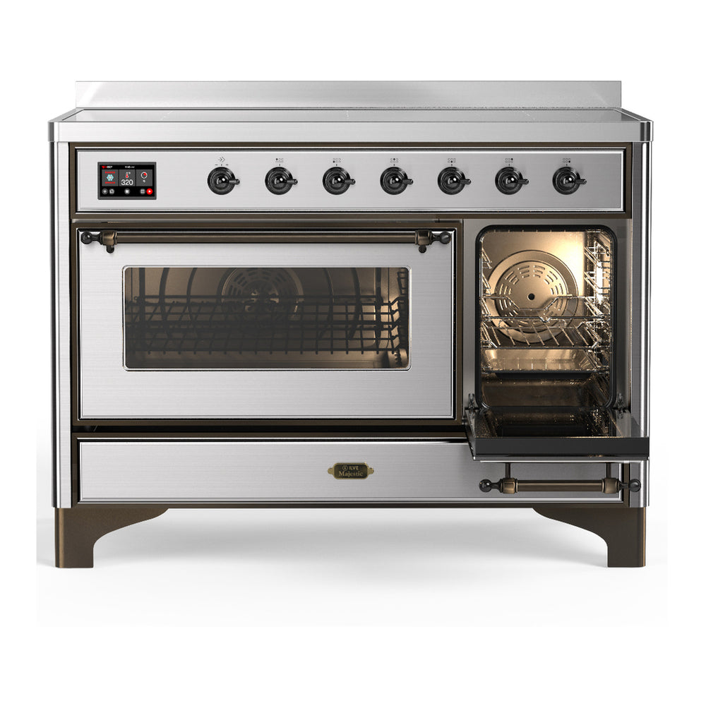 ILVE Majestic III 48" Stainless Steel Induction Range with 6 Elements Triple Glass Door