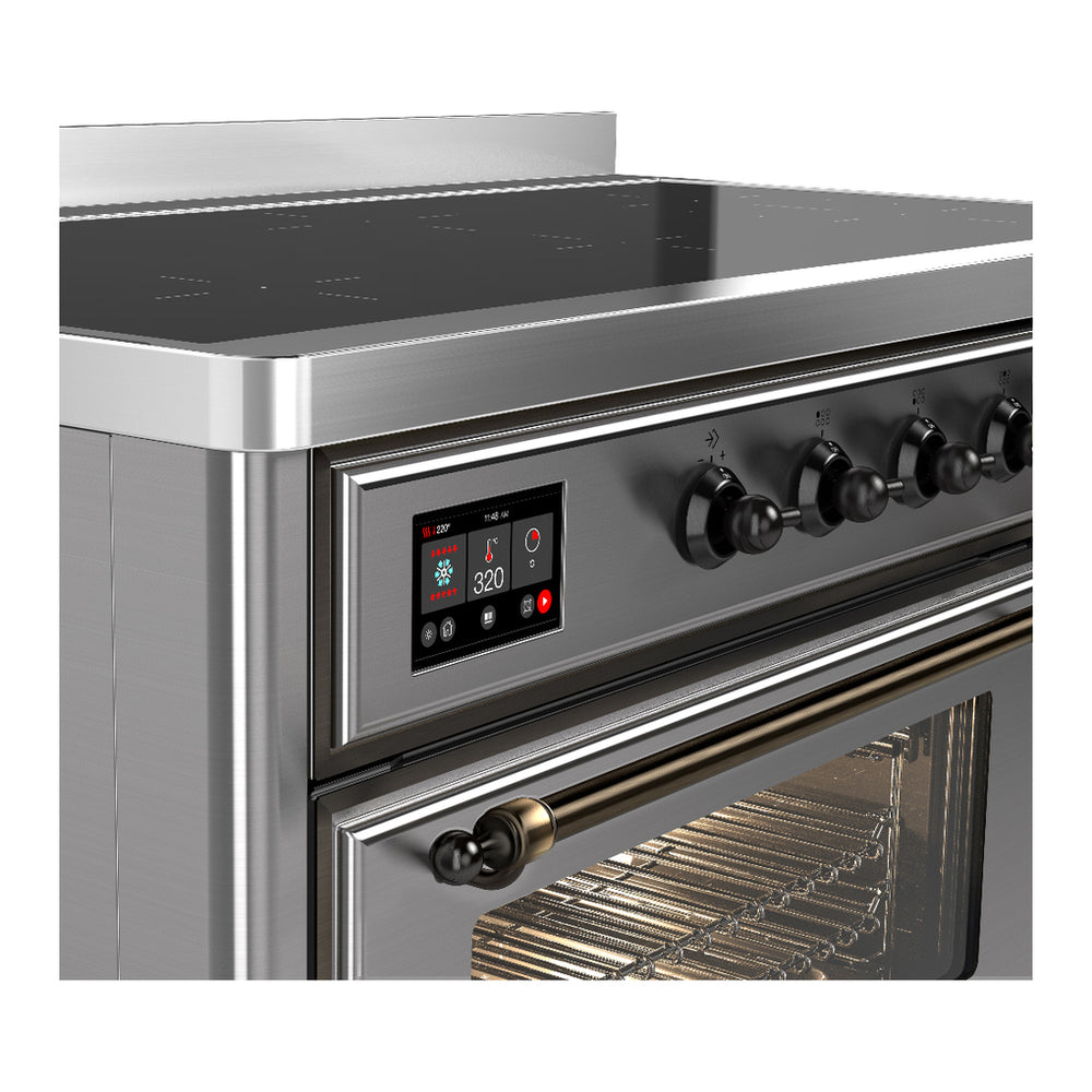 ILVE Majestic III 48" Stainless Steel Induction Range with 6 Elements Triple Glass Door