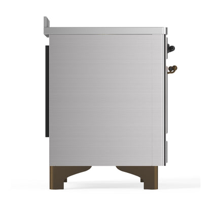 ILVE Majestic III 48" Stainless Steel Induction Range with 6 Elements Triple Glass Door