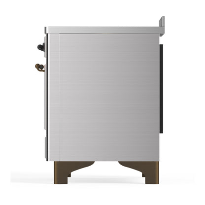 ILVE Majestic III 48" Stainless Steel Induction Range with 6 Elements Triple Glass Door