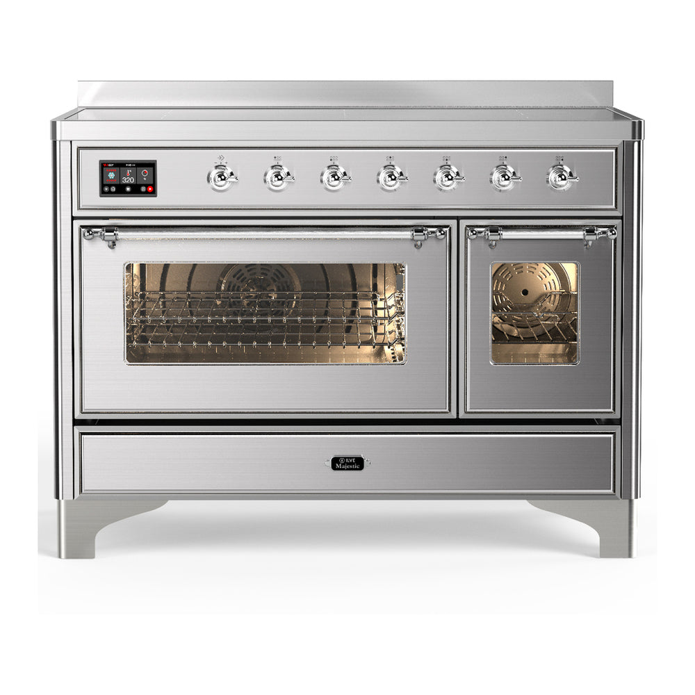 ILVE Majestic III 48" Stainless Steel Induction Range with 6 Elements Triple Glass Door