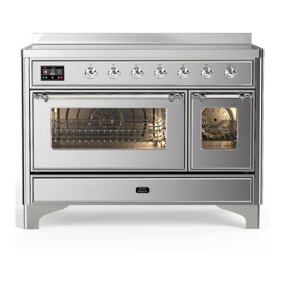ILVE Majestic III 48" Stainless Steel Induction Range with 6 Elements Triple Glass Door