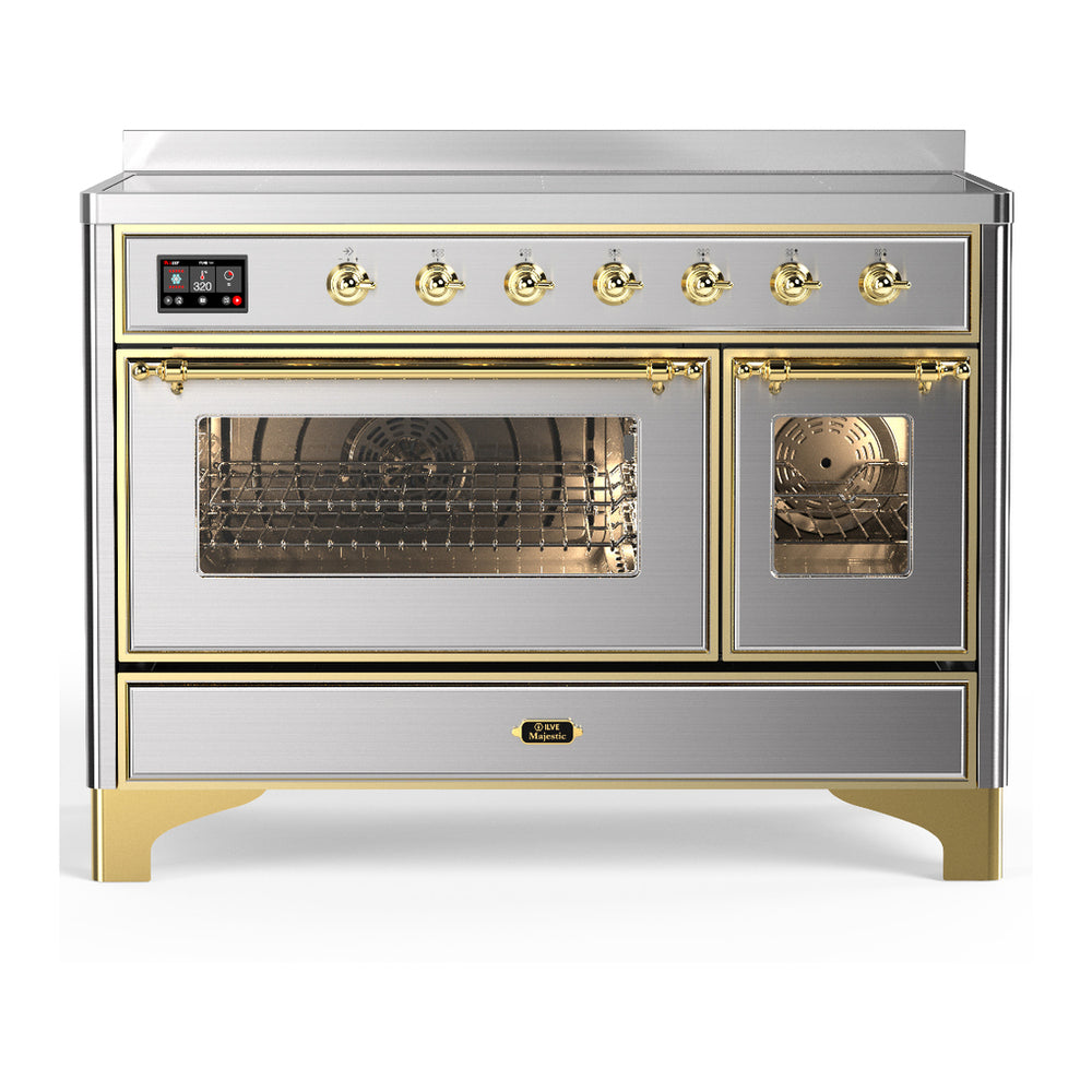ILVE Majestic III 48" Stainless Steel Induction Range with 6 Elements Triple Glass Door