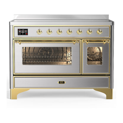 ILVE Majestic III 48" Stainless Steel Induction Range with 6 Elements Triple Glass Door