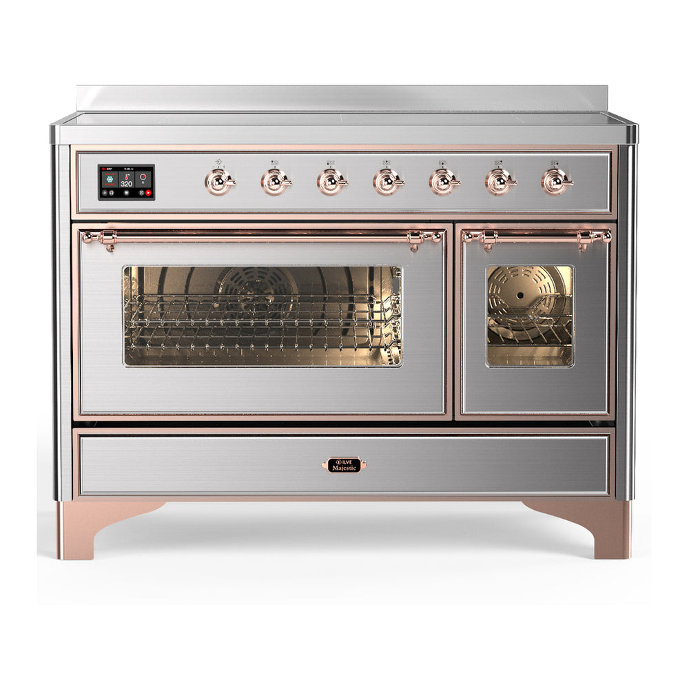 ILVE Majestic III 48" Stainless Steel Induction Range with 6 Elements Triple Glass Door