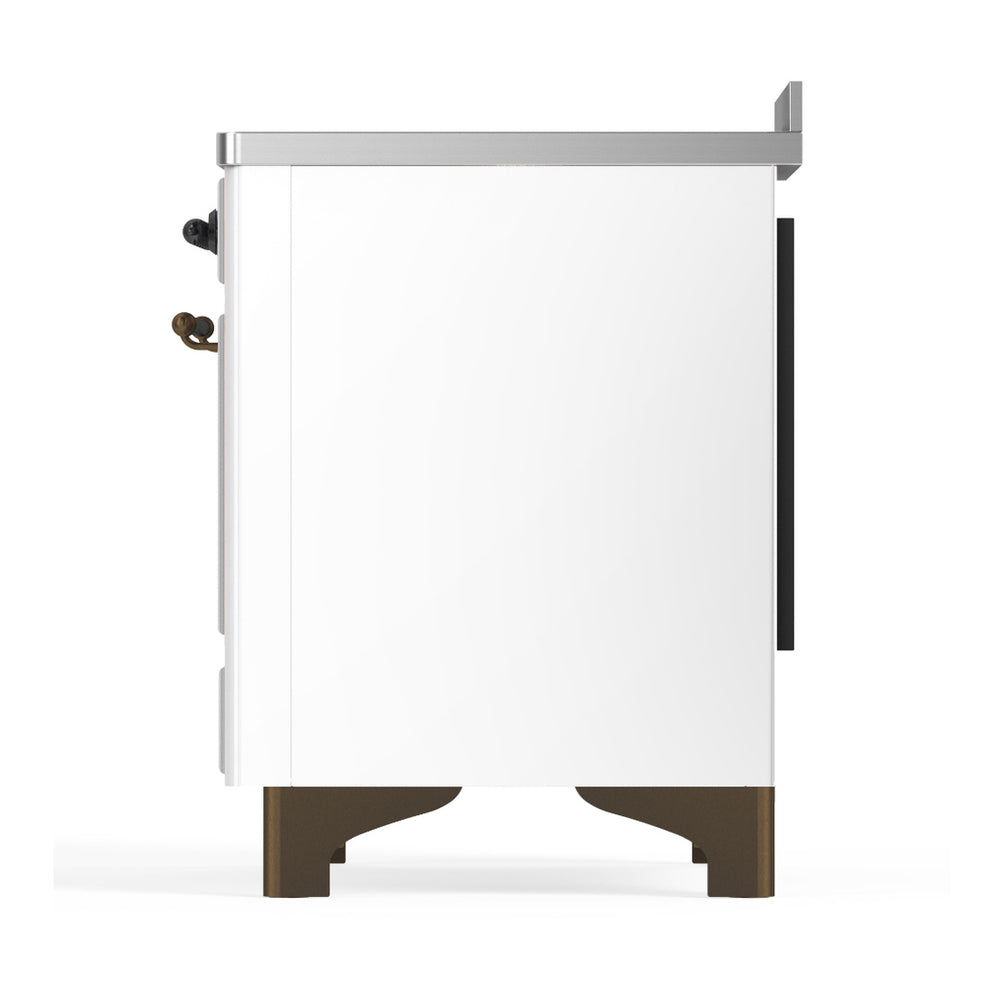 ILVE Majestic III 48" White Induction Range with 6 Elements Triple Glass Door