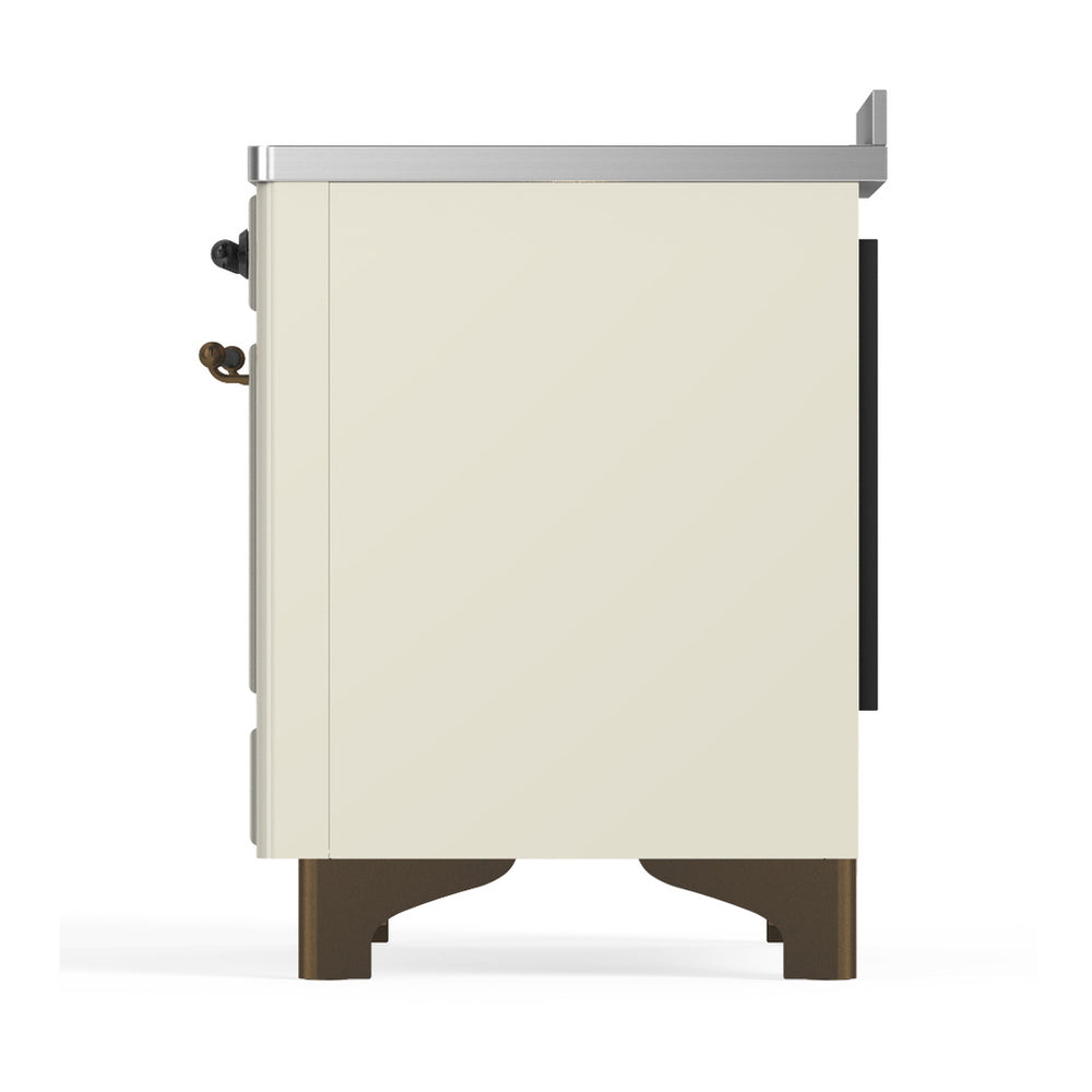 ILVE Majestic III 48" Antique White Induction Range with 6 Elements Solid Door