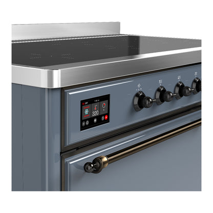 ILVE Majestic III 48" Blue Grey Induction Range with 6 Elements Solid Door