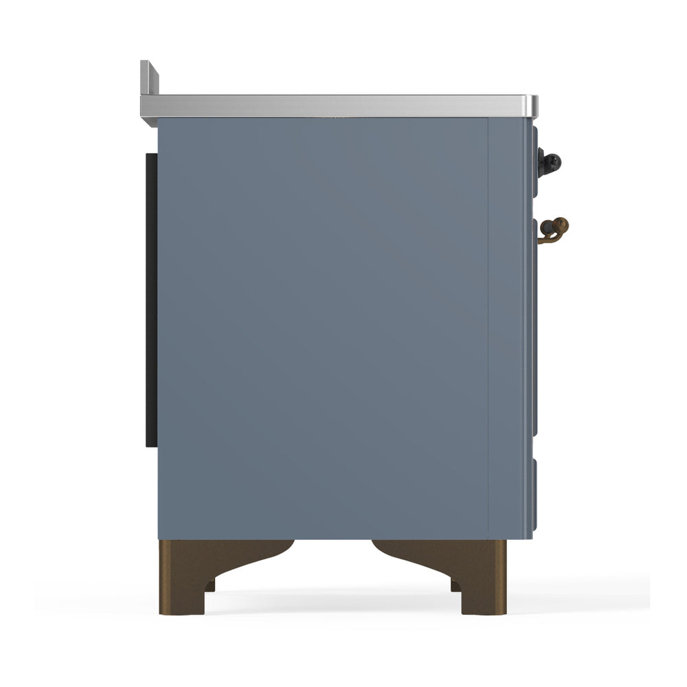ILVE Majestic III 48" Blue Grey Induction Range with 6 Elements Solid Door