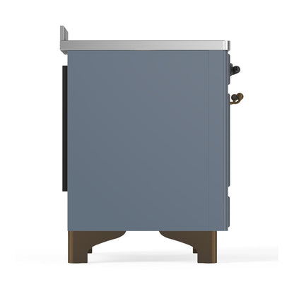 ILVE Majestic III 48" Blue Grey Induction Range with 6 Elements Solid Door