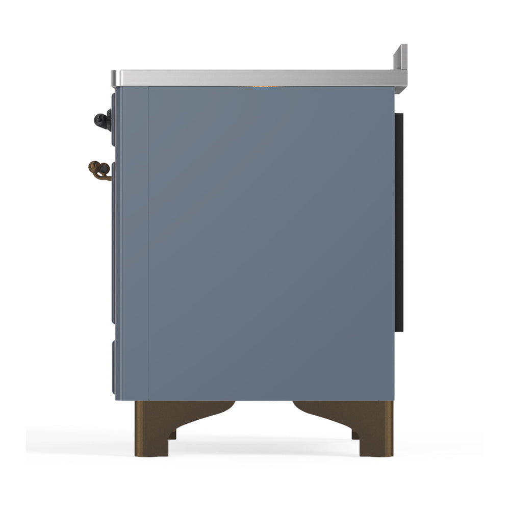 ILVE Majestic III 48" Blue Grey Induction Range with 6 Elements Solid Door