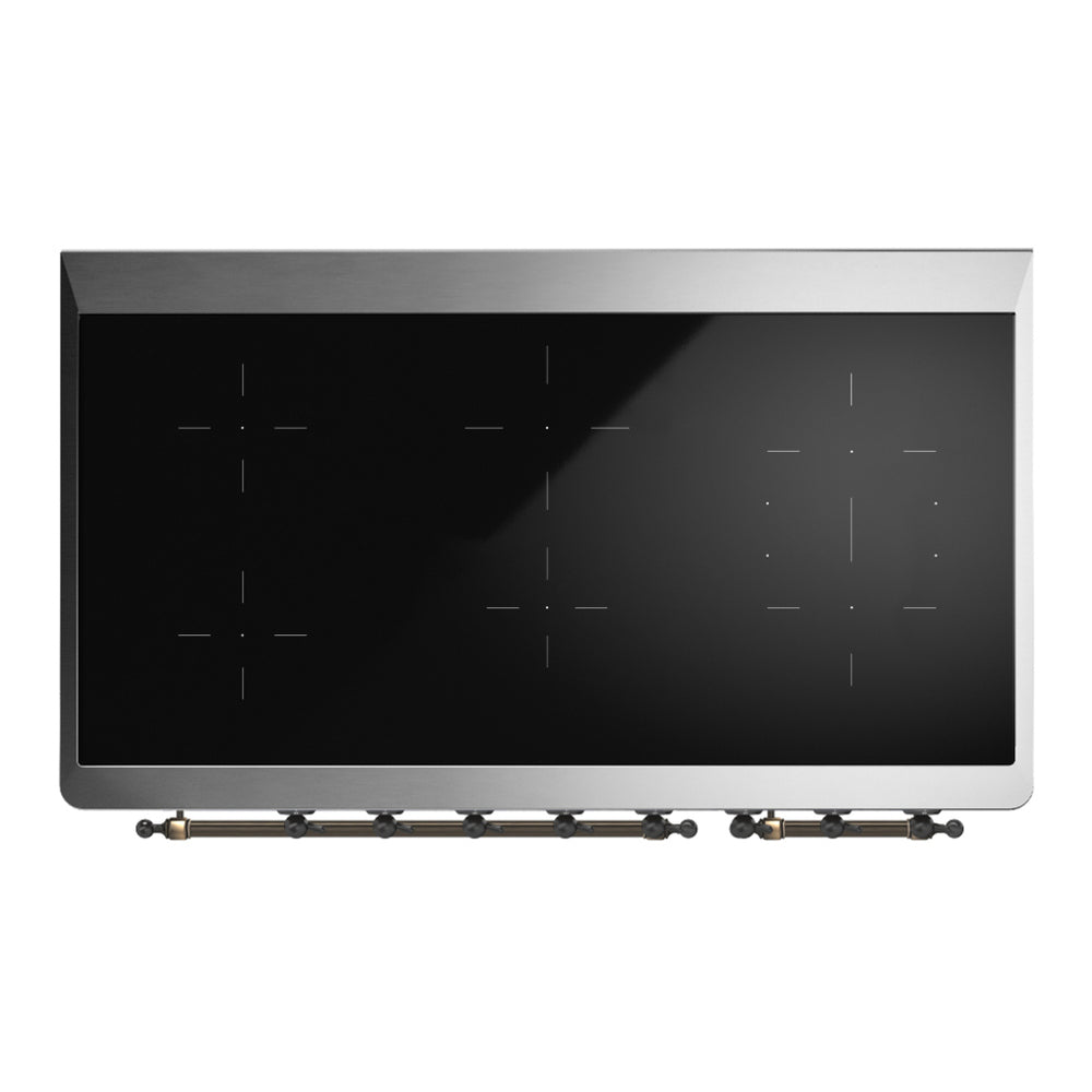 ILVE Majestic III 48" Blue Grey Induction Range with 6 Elements Solid Door