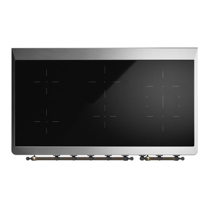 ILVE Majestic III 48" Blue Grey Induction Range with 6 Elements Solid Door