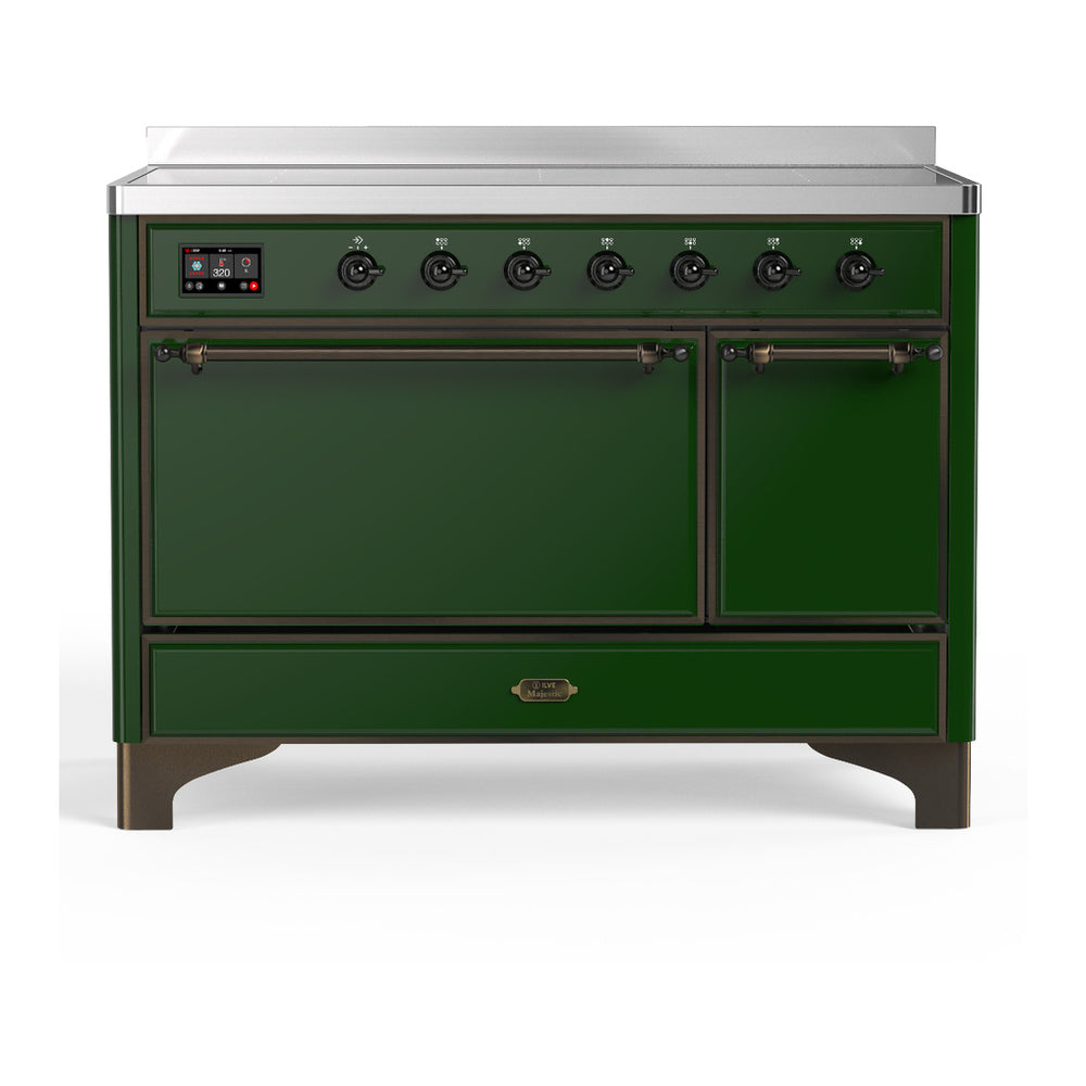 ILVE Majestic III 48" Emerald Green Induction Range with 6 Elements Solid Door