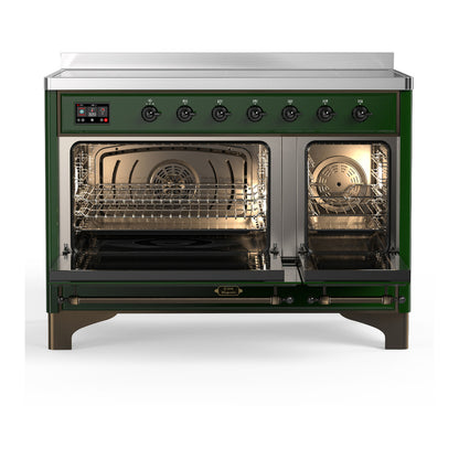 ILVE Majestic III 48" Emerald Green Induction Range with 6 Elements Solid Door