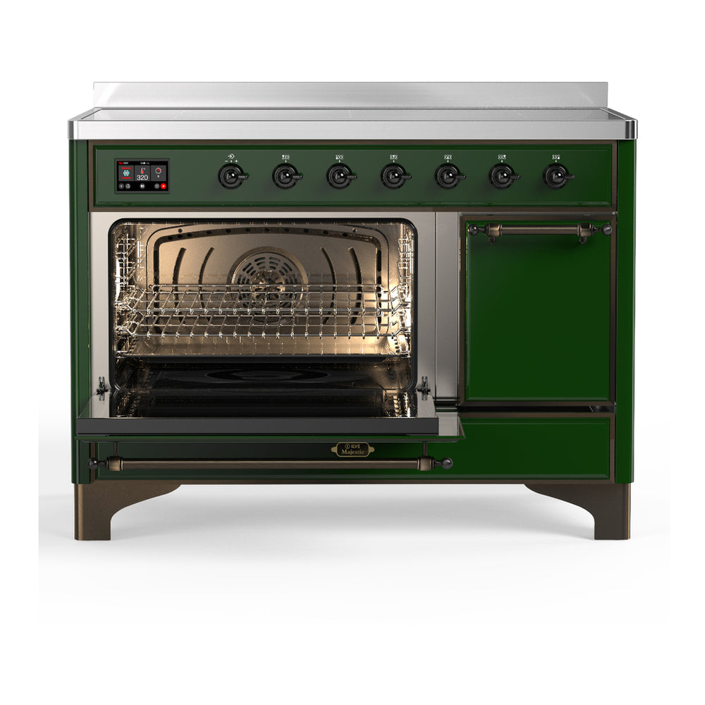 ILVE Majestic III 48" Emerald Green Induction Range with 6 Elements Solid Door