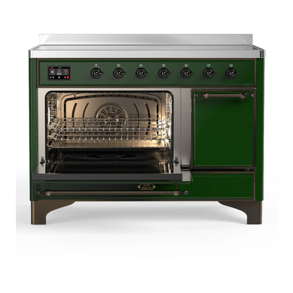 ILVE Majestic III 48" Emerald Green Induction Range with 6 Elements Solid Door
