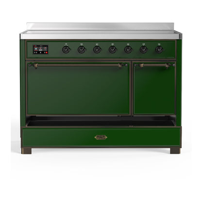 ILVE Majestic III 48" Emerald Green Induction Range with 6 Elements Solid Door