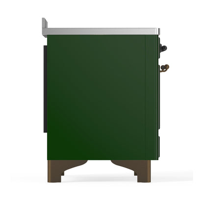 ILVE Majestic III 48" Emerald Green Induction Range with 6 Elements Solid Door