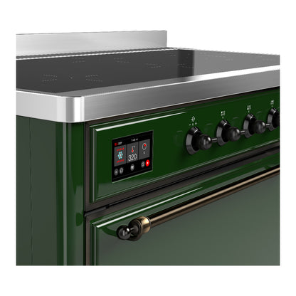 ILVE Majestic III 48" Emerald Green Induction Range with 6 Elements Solid Door