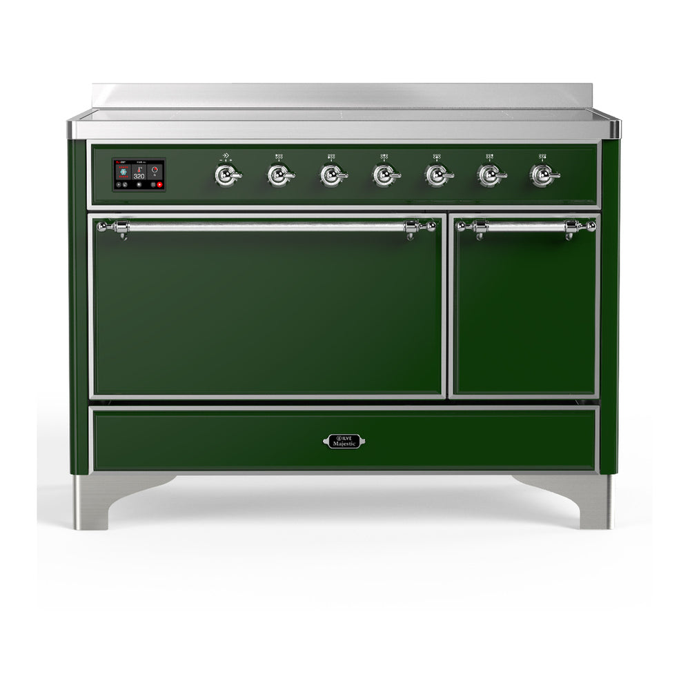 ILVE Majestic III 48" Emerald Green Induction Range with 6 Elements Solid Door