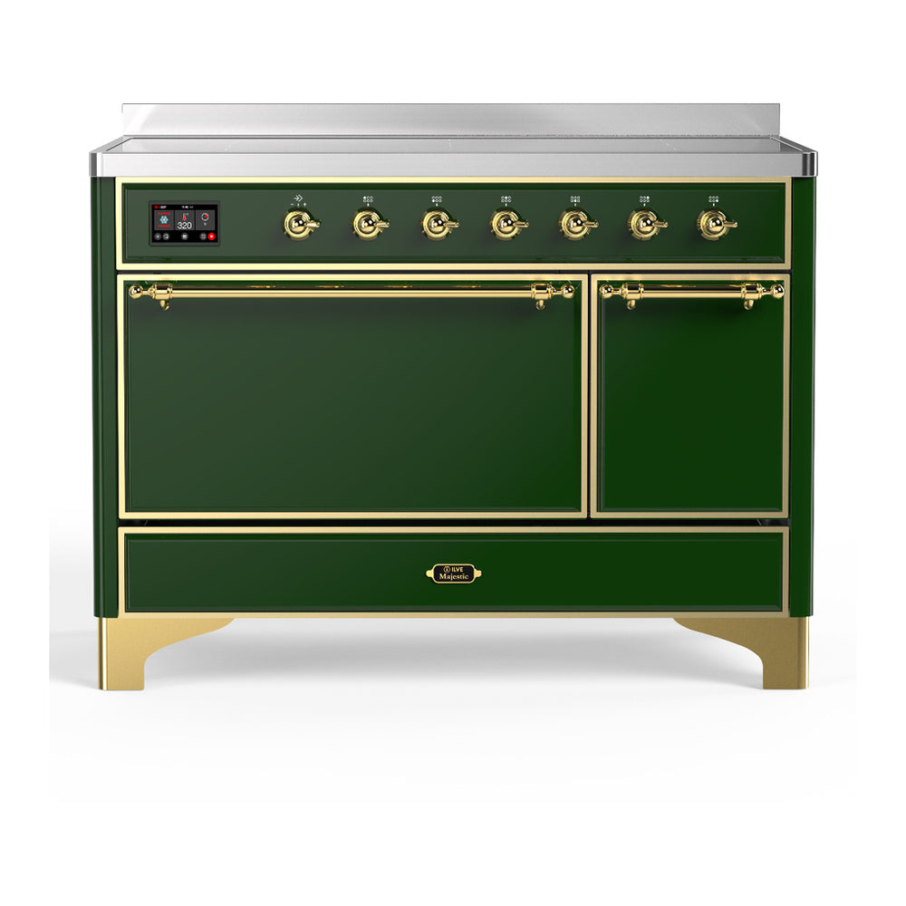 ILVE Majestic III 48" Emerald Green Induction Range with 6 Elements Solid Door